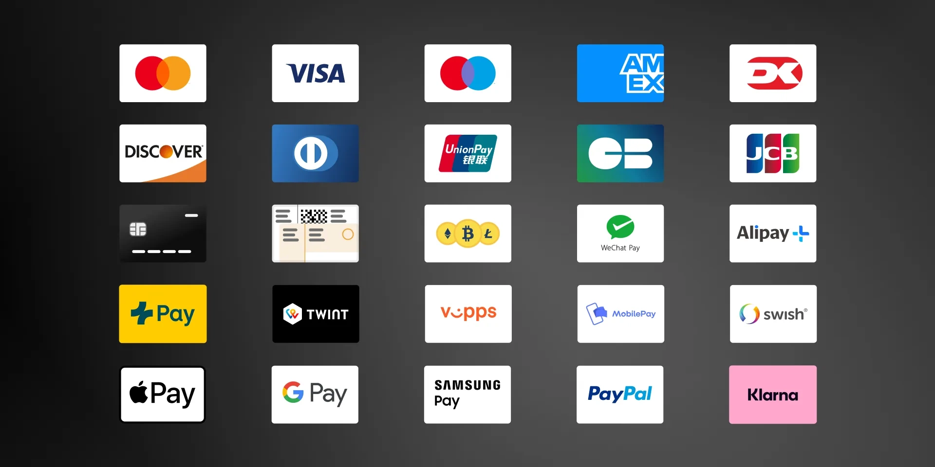 情深叉喔支持的多种安全支付方式图标展示